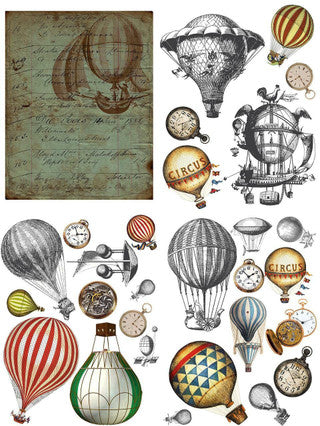 Transfer- Hot Air Balloons and Clocks